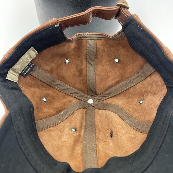 The Territory Ahead All Leather Brown Strapback Baseball Cap Hat Adjustable OSFM - Picture 14 of 15